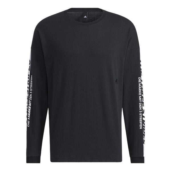 Толстовка Men's adidas Sleeve Alphabet Pattern Round Neck Pullover Black, черный