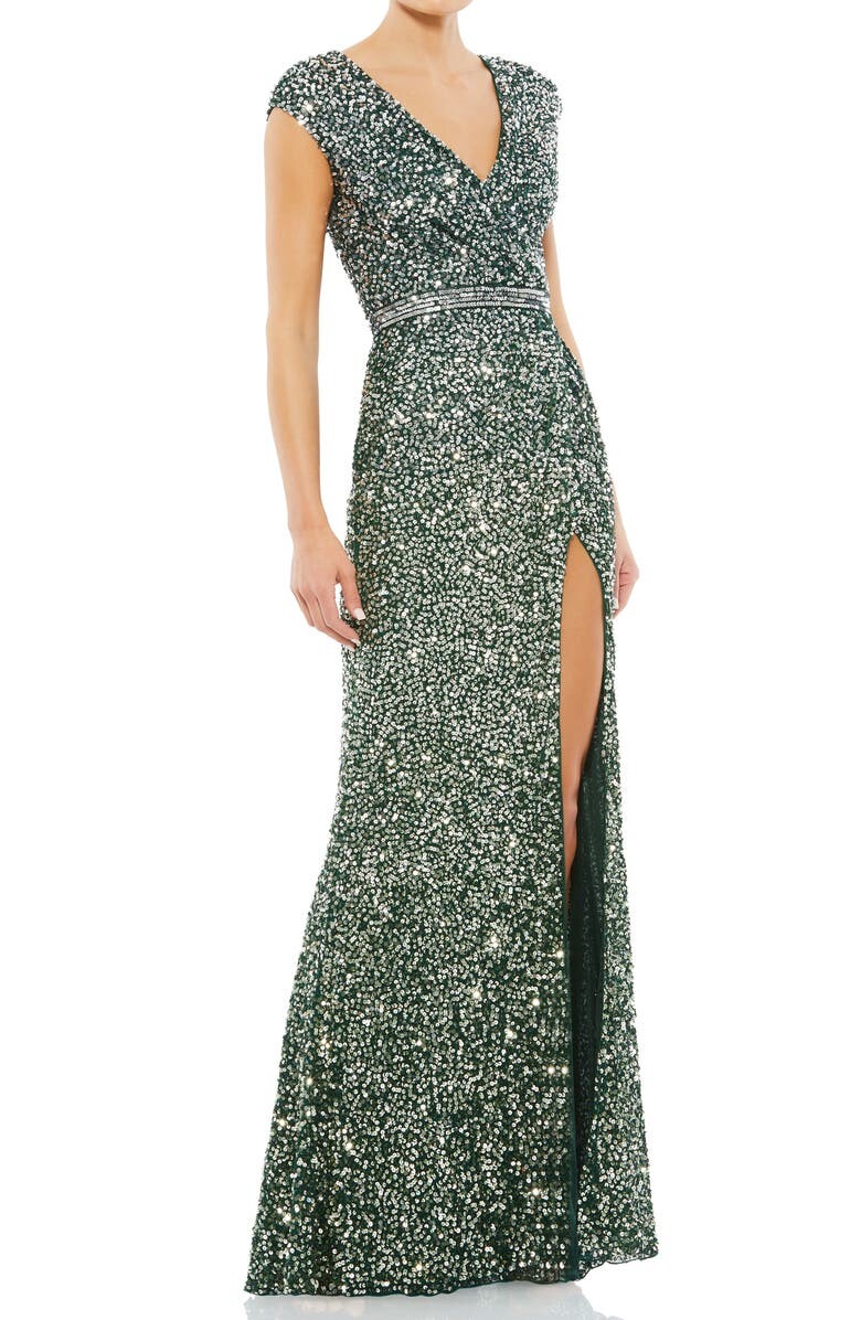 

Расшитое пайетками платье-труба MAC DUGGAL