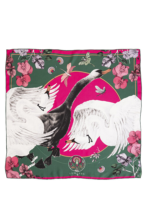 

Женский шелковый шарф cabala swans orchids design art art Lumoths