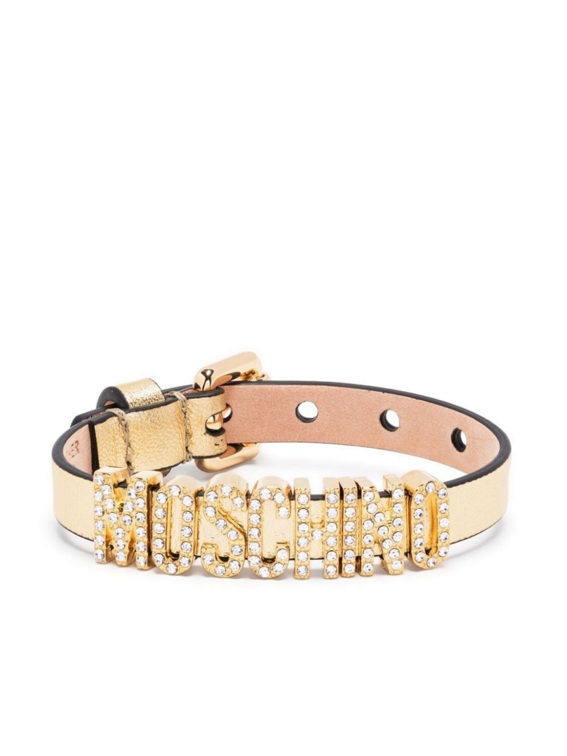 

Браслет со стразами и логотипом Moschino, золотой