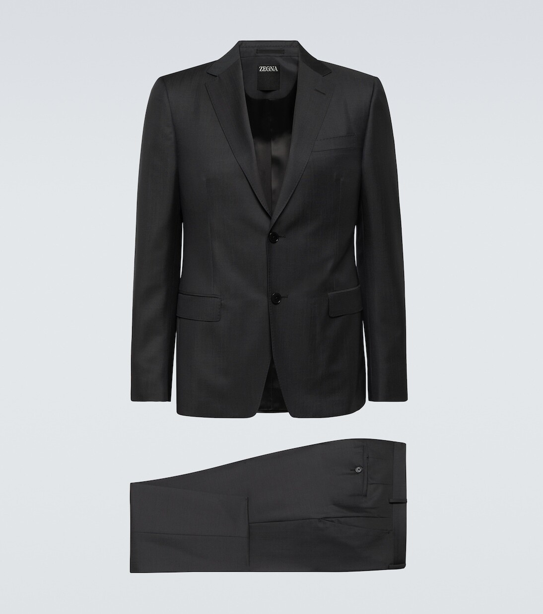 

Костюм из холста из шерсти и мохера Zegna, серый