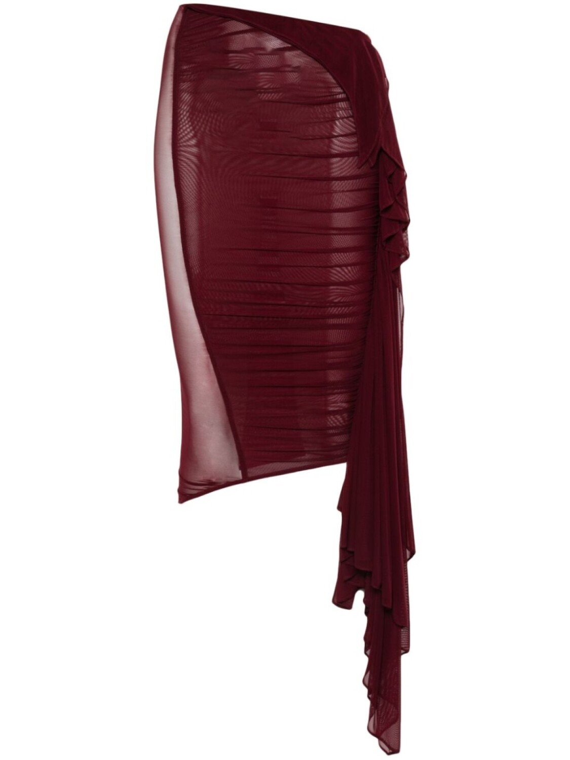 

Mugler юбка миди со сборками, красный