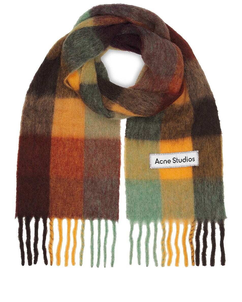 

Шарф Acne Studios Valley, цвет Chestnut Brown, Yellow, & Green