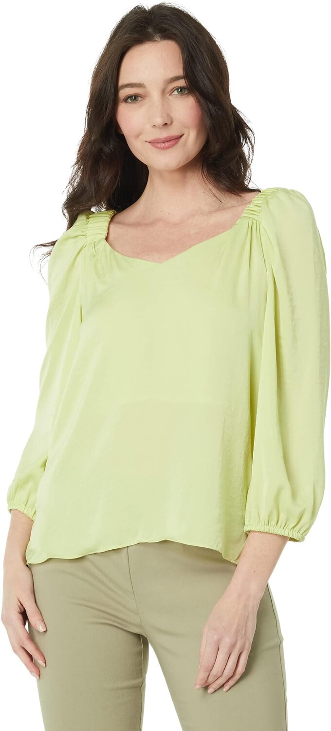 

Рукав 3/4 С рюшами на плечах V-образным вырезом С рюшами Vince Camuto, цвет Lilly Green