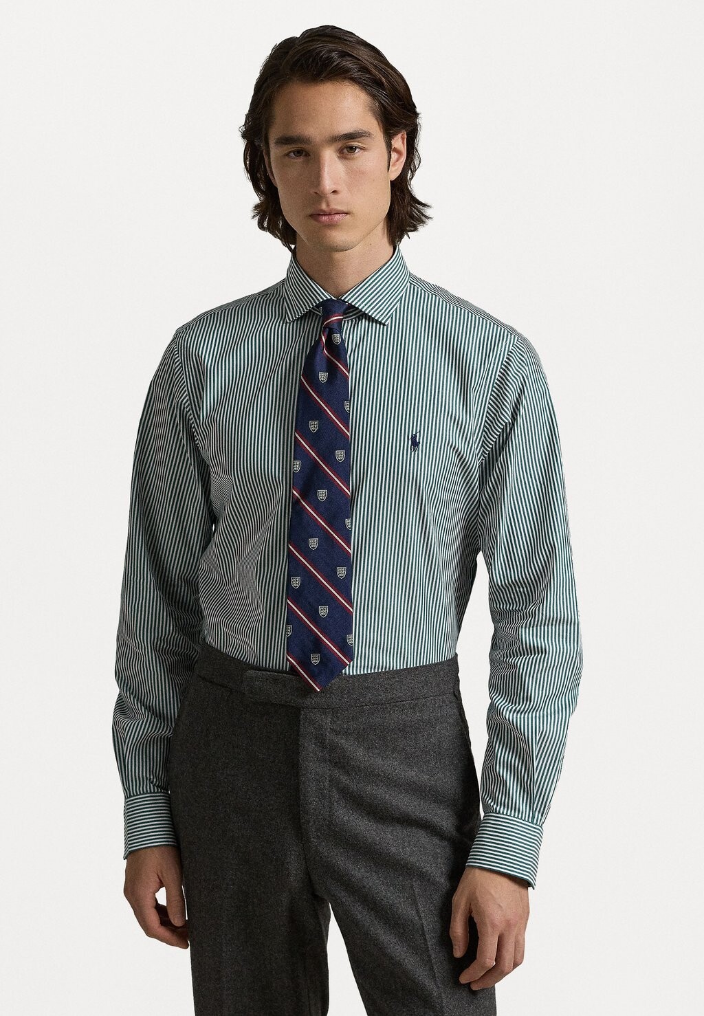 

Деловая рубашка CUSTOM FIT STRIPED POPLIN SHIRT Ralph Lauren, зеленый
