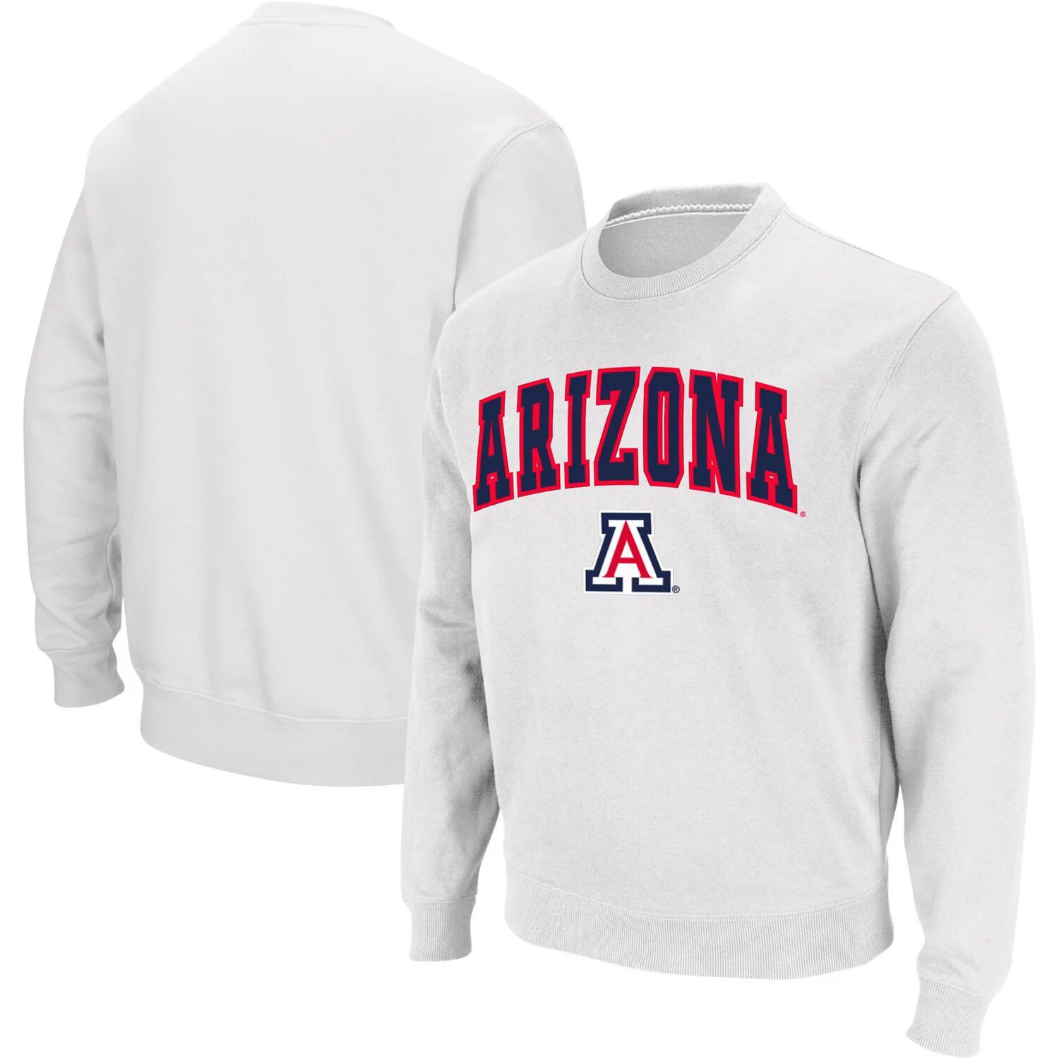 

Мужской белый свитшот с круглым вырезом Arizona Wildcats Arch & Logo Colosseum