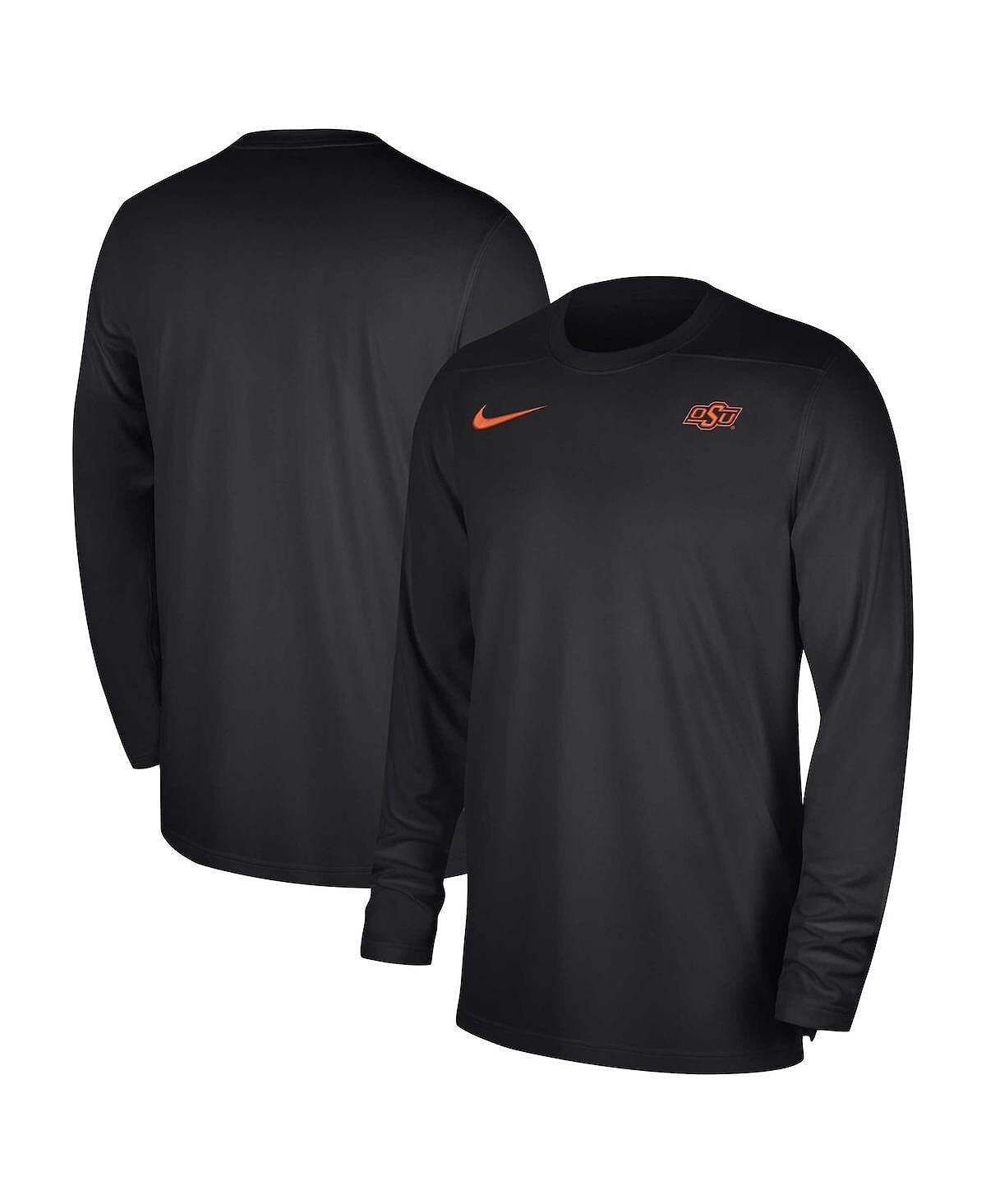 

Мужская черная футболка для выступлений с длинными рукавами Oklahoma State Cowboys 2023 Sideline Coaches Nike, Черный