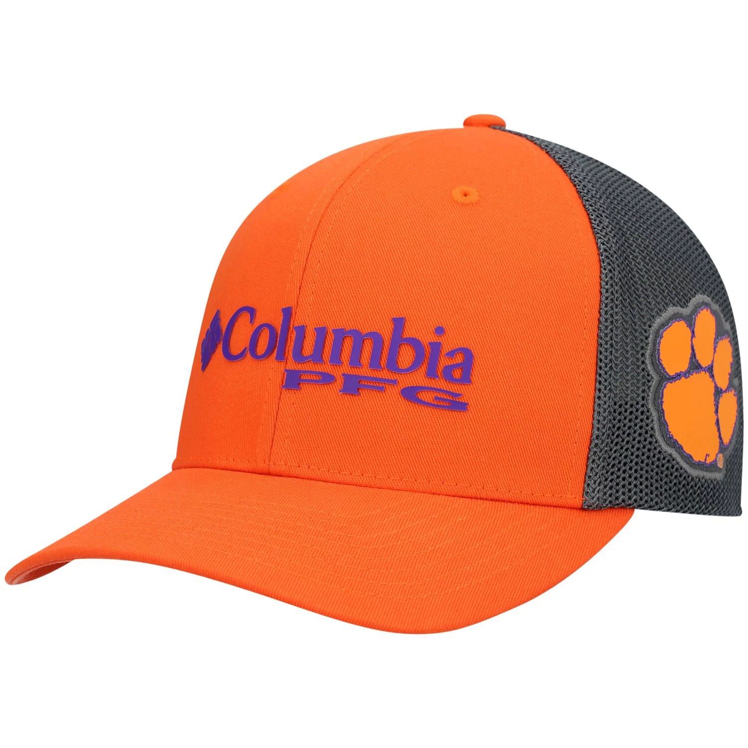 Мужская кепка Columbia оранжево-серая Clemson Tigers PFG Snapback