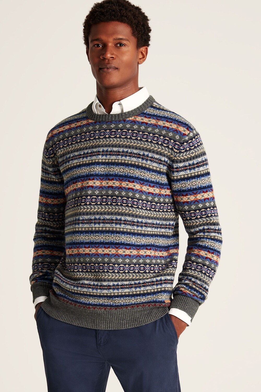

Свитер с мотивом Fair Isle Joules, серый