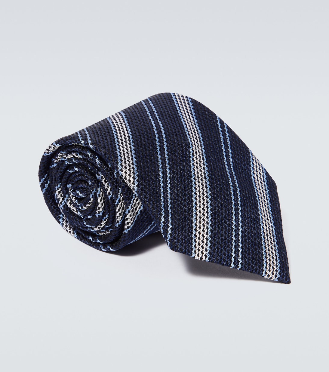цена Жаккардовый шелковый галстук Zegna, синий