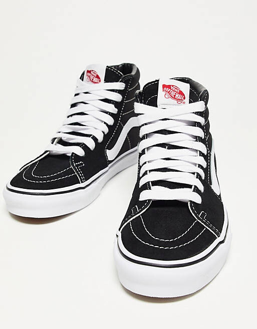 

Черно-белые широкие кроссовки Vans SK8-Hi
