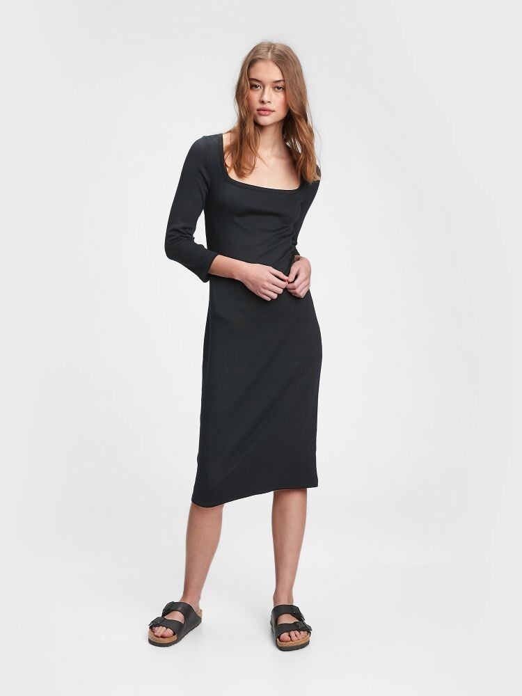 

Платье с длинными рукавами Gap, черный