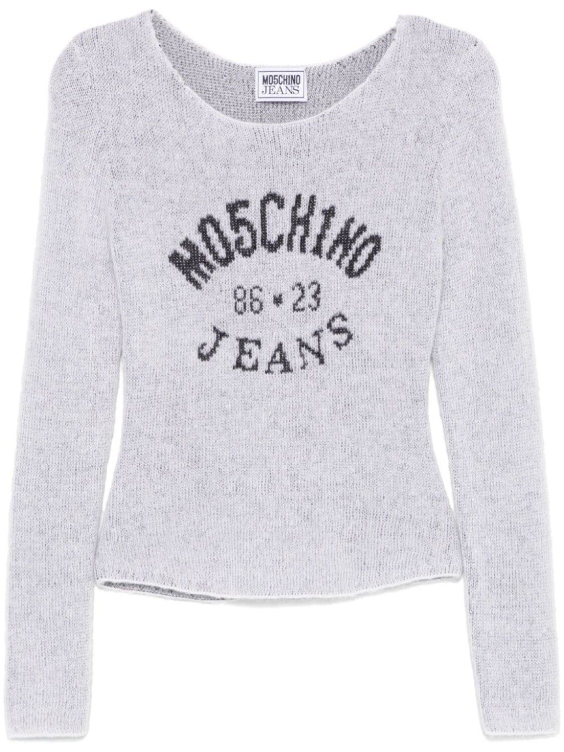 

MOSCHINO JEANS свитер с жаккардовым логотипом, серый