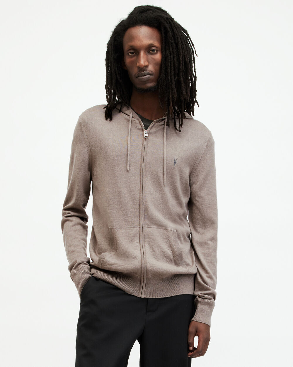 

Толстовка Mode Merino на молнии Ramskull AllSaints, каштановый тауп