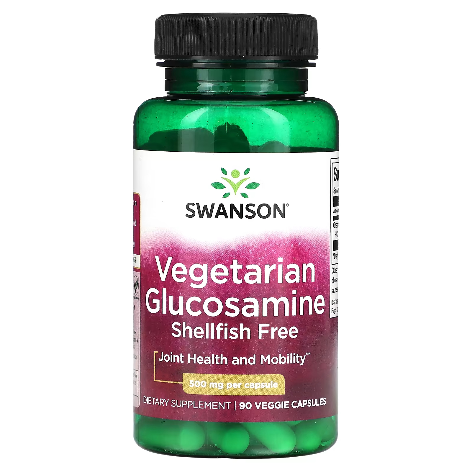 Глюкозамин Swanson 500 мг, 90 растительных капсул swanson n ацетил d глюкозамин 750 мг 60 растительных капсул