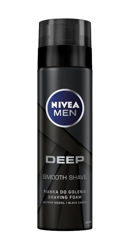 Nivea Men Deep Smooth Shave крем для бритья, 200 ml nivea men shaving foam deep smooth shave antibacterial black carbon 6 76 fl oz 200 ml