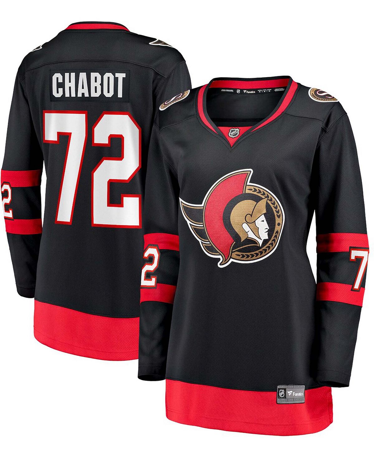 

Женская черная футболка Thomas Chabot Ottawa Senators 2020/21, домашняя футболка Premier Premier отколовшегося игрока Fanatics, черный