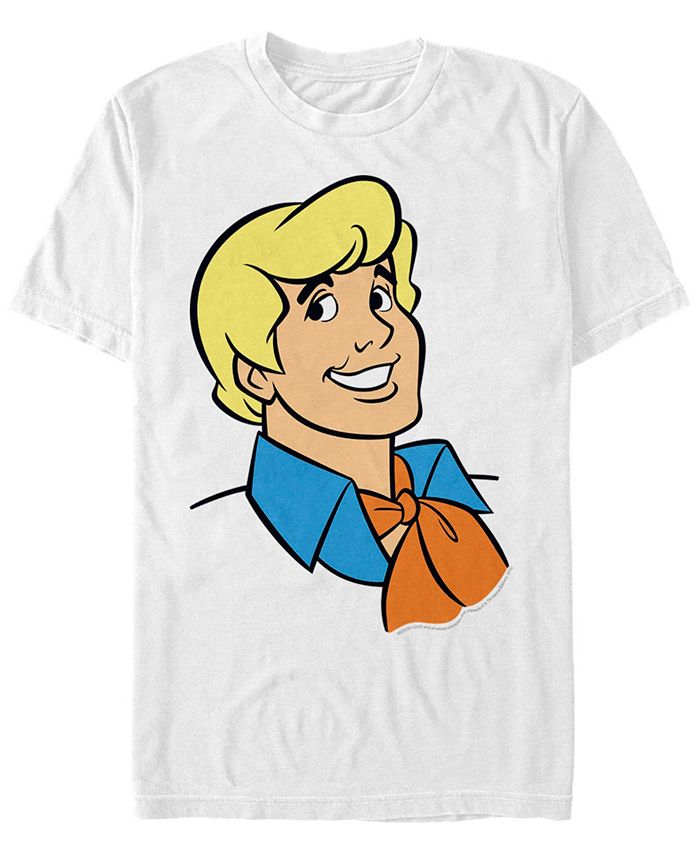 Мужская футболка с короткими рукавами в костюме Фреда Скуби-Ду с большим лицом Fifth Sun, белый рисуем и раскрашиваем скуби ду