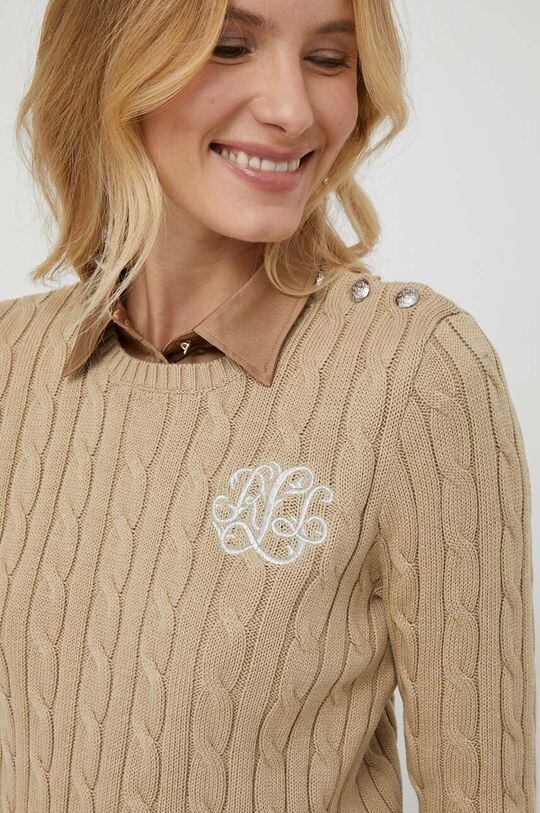 

Хлопковый свитер Lauren Ralph Lauren, бежевый