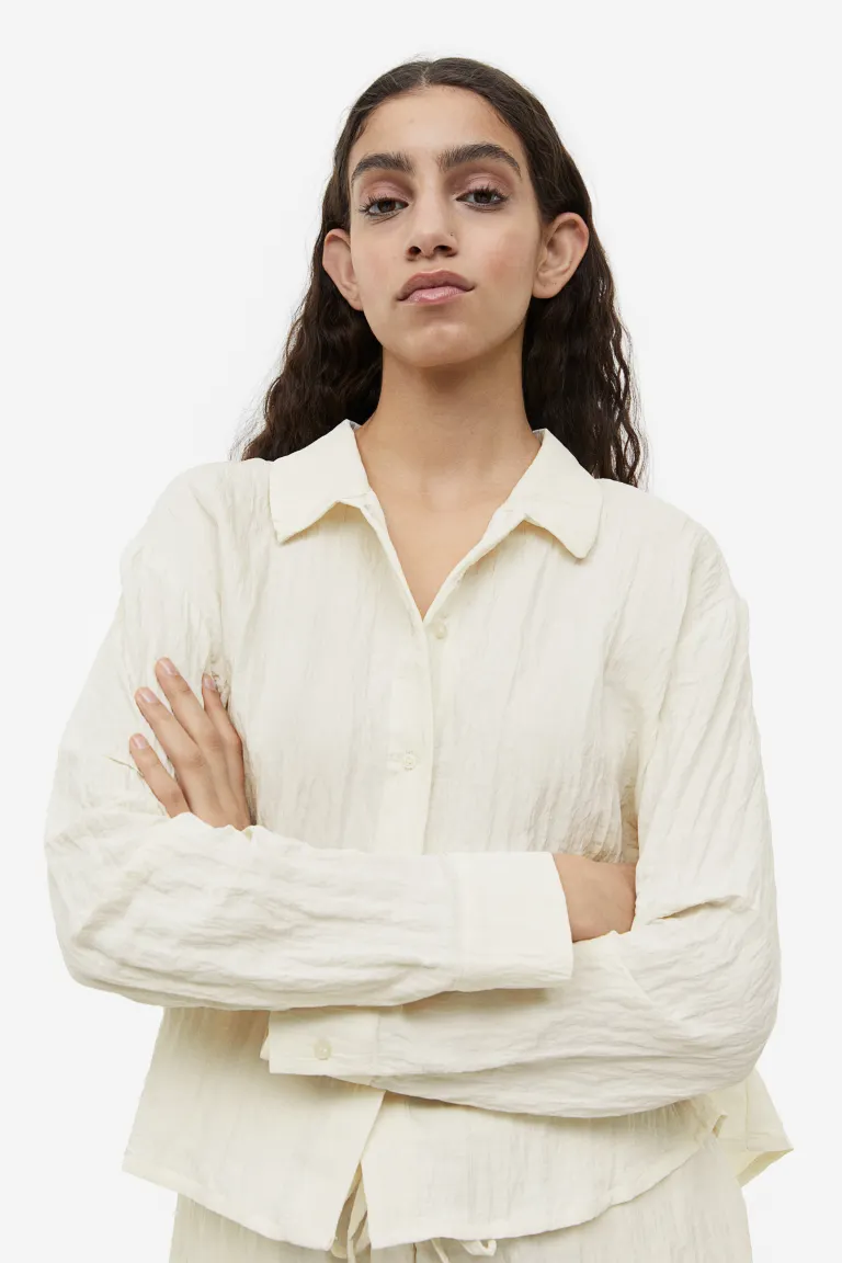 Блузка с длинными рукавами H&M, бежевый