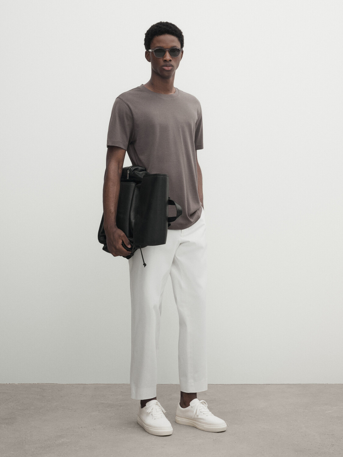 

Футболка из хлопка с коротким рукавом Massimo Dutti, серый