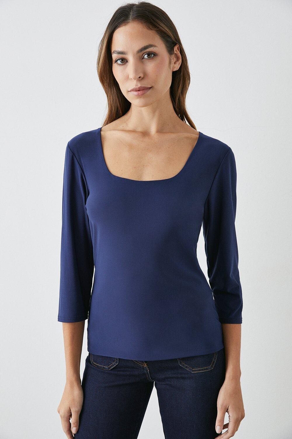 

Топ Soft Touch с рукавами 3/4 Debenhams, темно-синий