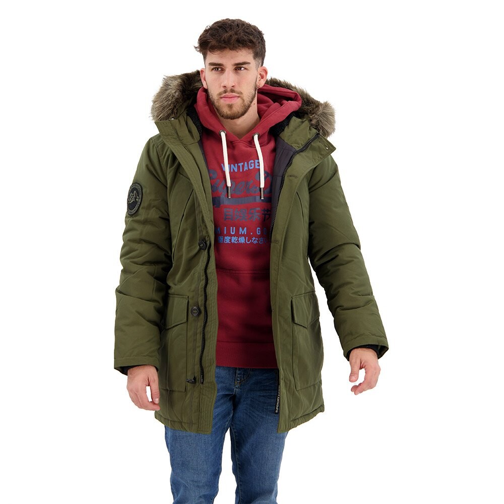 

Парка Superdry Everest Faux Fur, зеленый