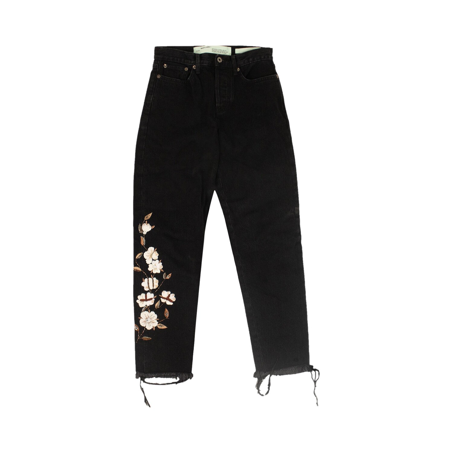 

Джинсы Off-White с цветочной аппликацией Черные