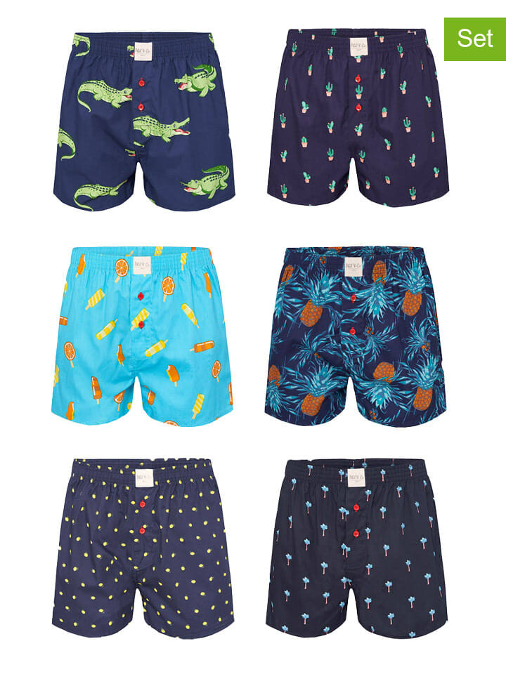 

Боксеры Phil & Co Berlin 6er Set Web, цвет dunkelblau/hellblau