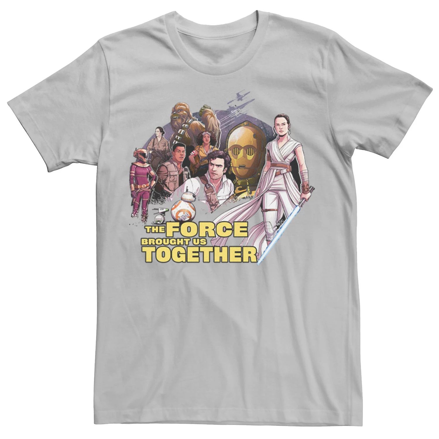 Мужская футболка «Звездные войны: Восстание Скайуокера сплотила нас вместе» Star Wars, серебристый