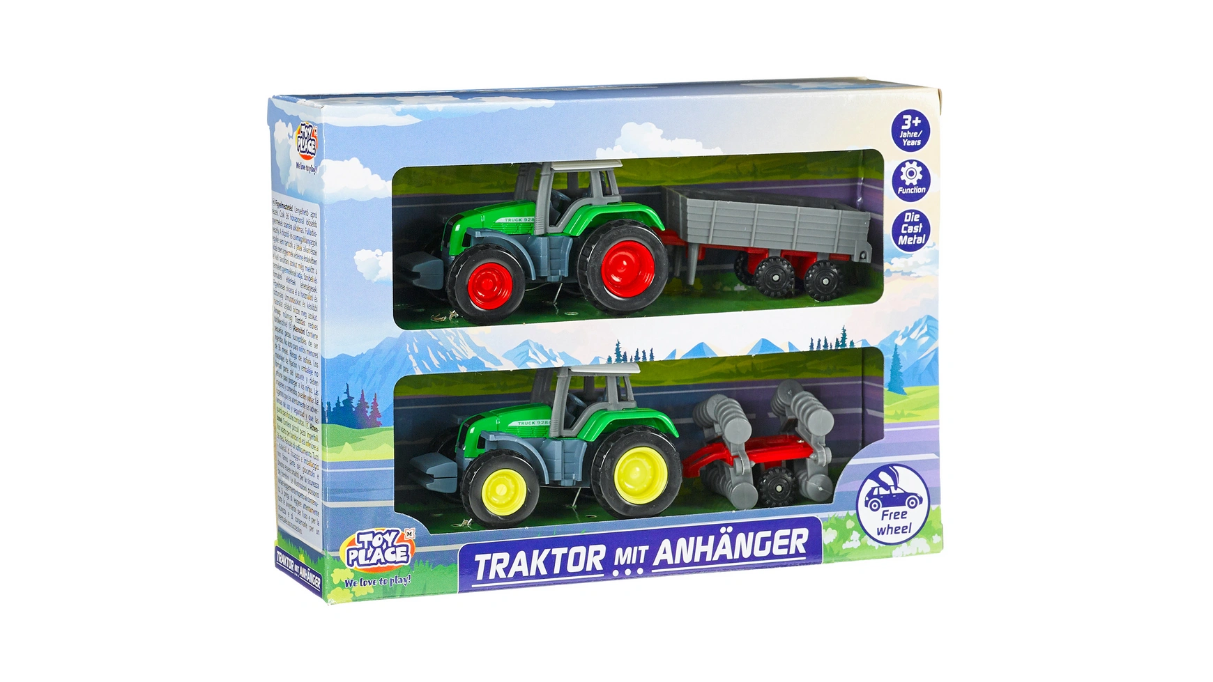 Müller Toy Place Трактор с прицепом, Набор из 2, 4 штук в ассортименте, 1 штука