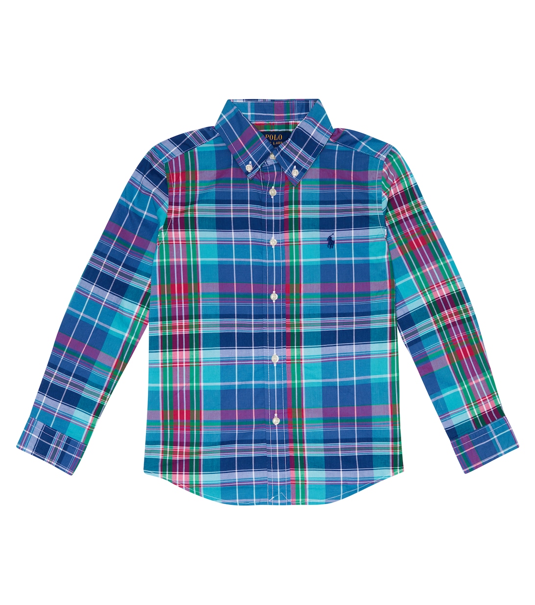 Хлопковая рубашка в клетку Polo Ralph Lauren, разноцветный хлопковая футболка в полоску polo ralph lauren разноцветный