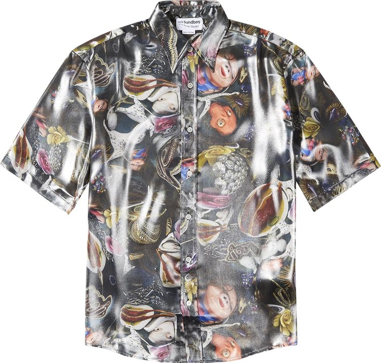 

Рубашка Acne Studios Fluid Printed Short-Sleeve 'Black/Multicolor', разноцветный