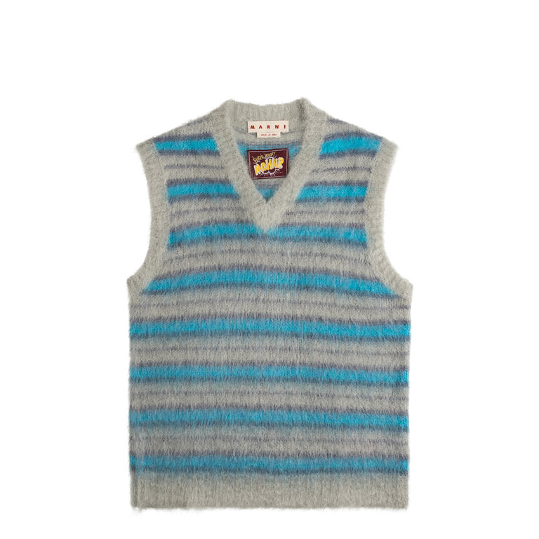 

Брюки Cream Striped Mohair Vest Marni, цвет titanium