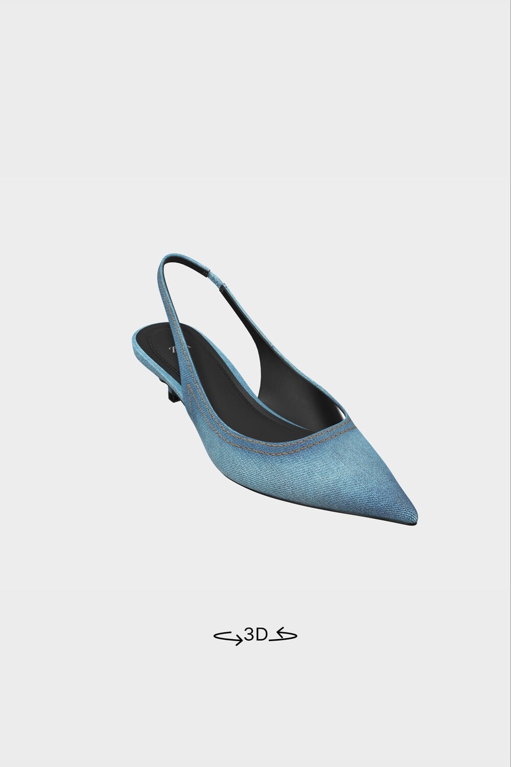 

Босоножки из денима на каблуке ZARA, синий