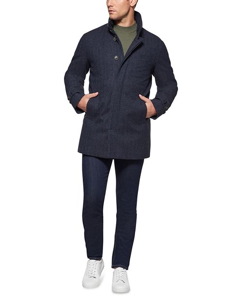 Пуховая шерсть и amp; Кашемировое пальто в стиле «елочка» Norwegian Wool, цвет Blue