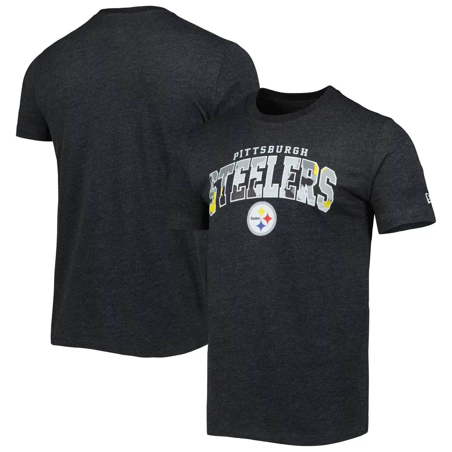 

Мужская черная футболка New Era Heathered Pittsburgh Steelers Training Collection