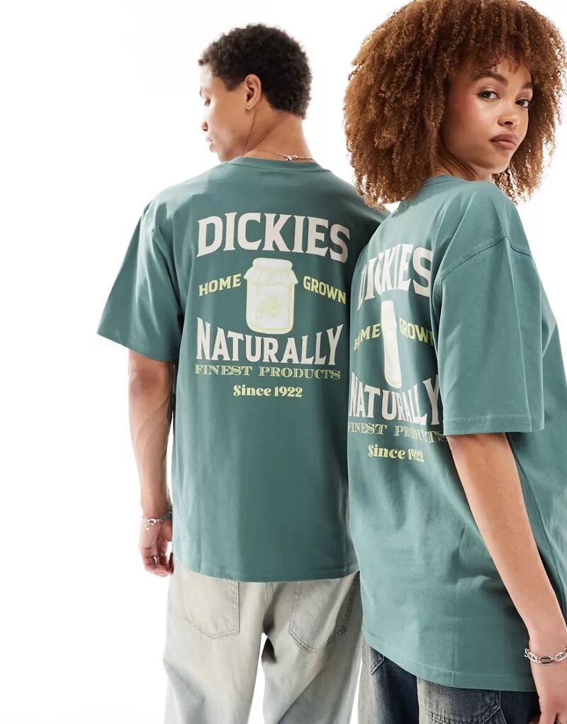 Темно-зеленая футболка с принтом на спине Dickies Elliston