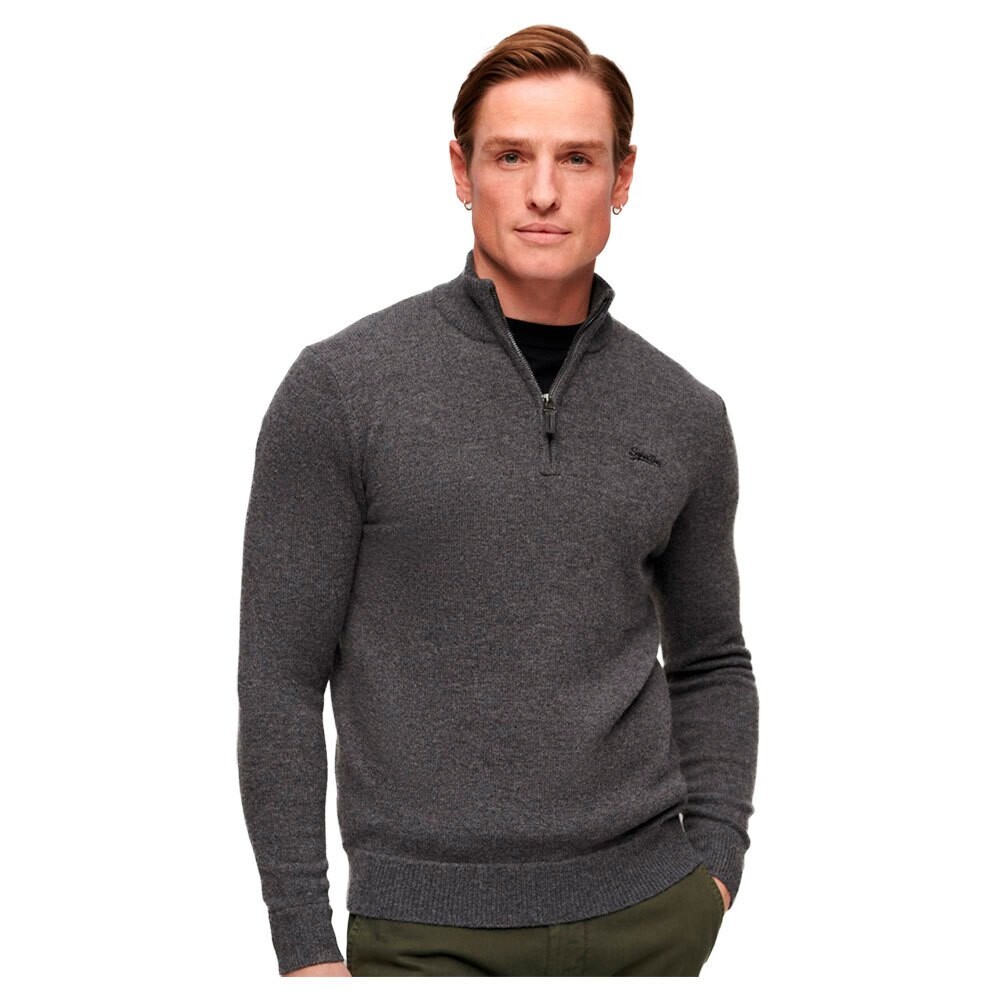 

Футболка Superdry Essential Embroidered Henley Short Sleeve Round Neck, серый
