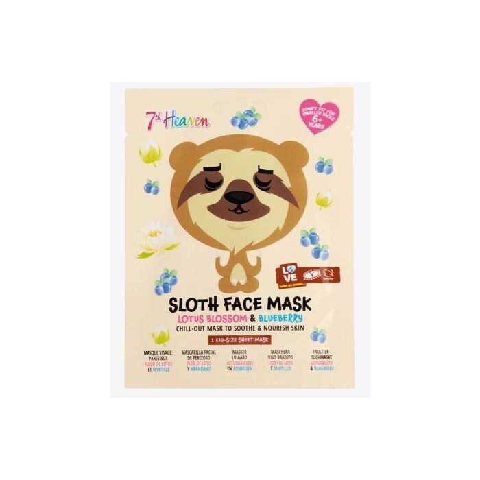 

Маска для лица Mascarilla Facial Animal Mask Oso Perezoso Flor de Loto y Arándano Montagne Jeunesse, 26 gr