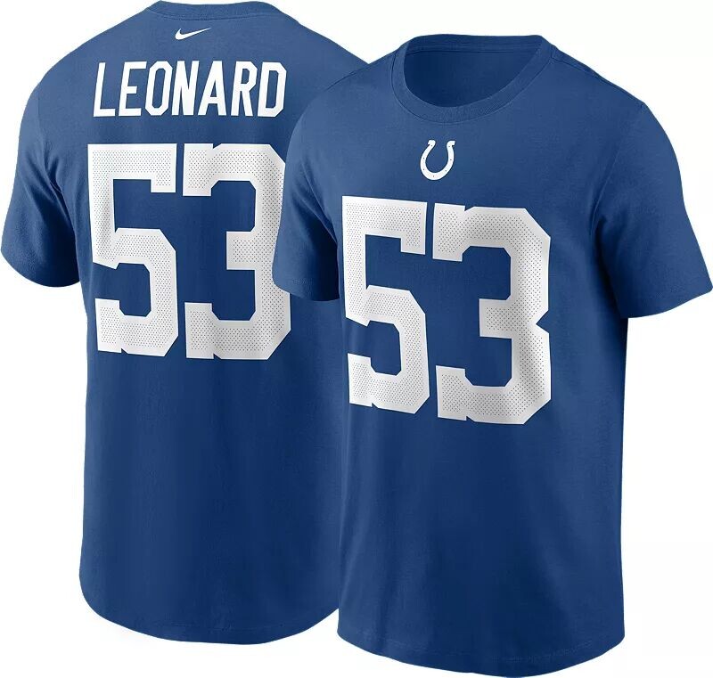 

Мужская синяя футболка Nike Indianapolis Colts Darius Leonard #53