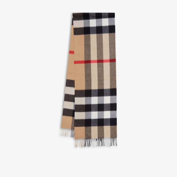 

Кашемировый шарф в клетку Burberry, бежевый