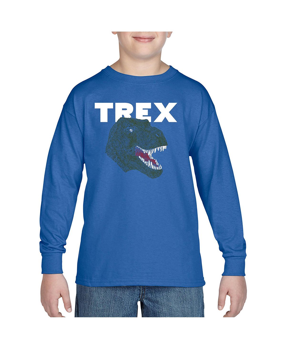 Футболка с длинным рукавом Big Boy's Word Art — голова T-Rex LA Pop Art мужская футболка word art с длинным рукавом t rex head la pop art черный