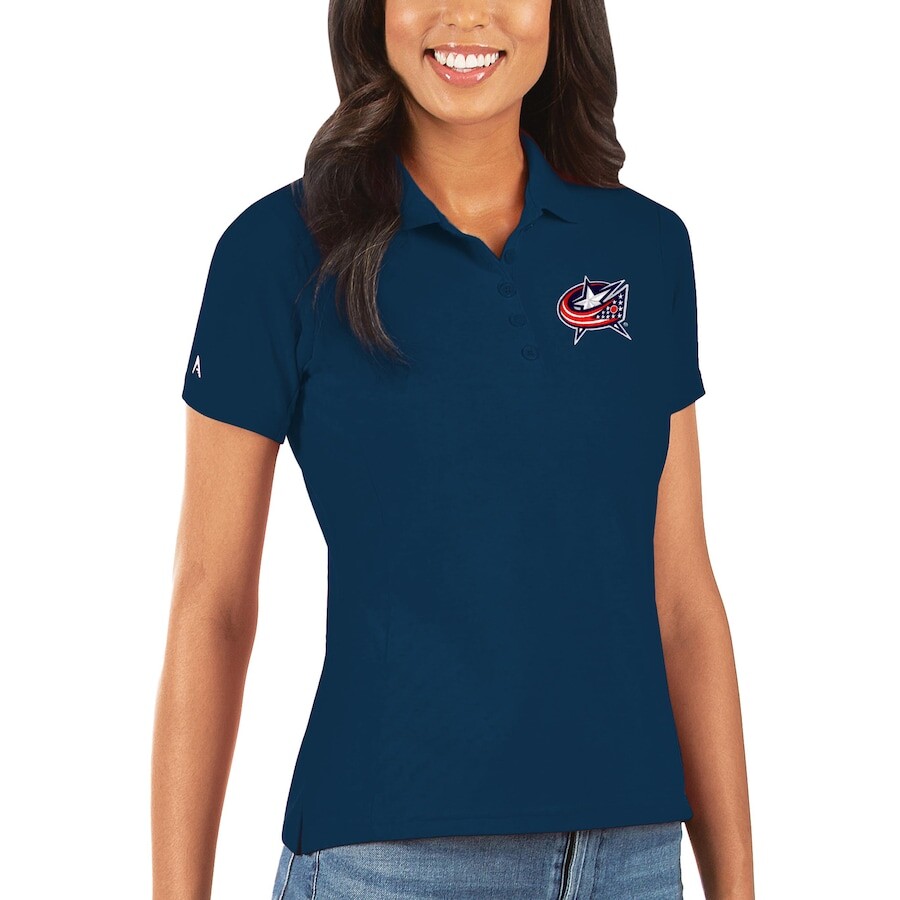 

Поло с коротким рукавом Antigua Columbus Blue Jackets, нави