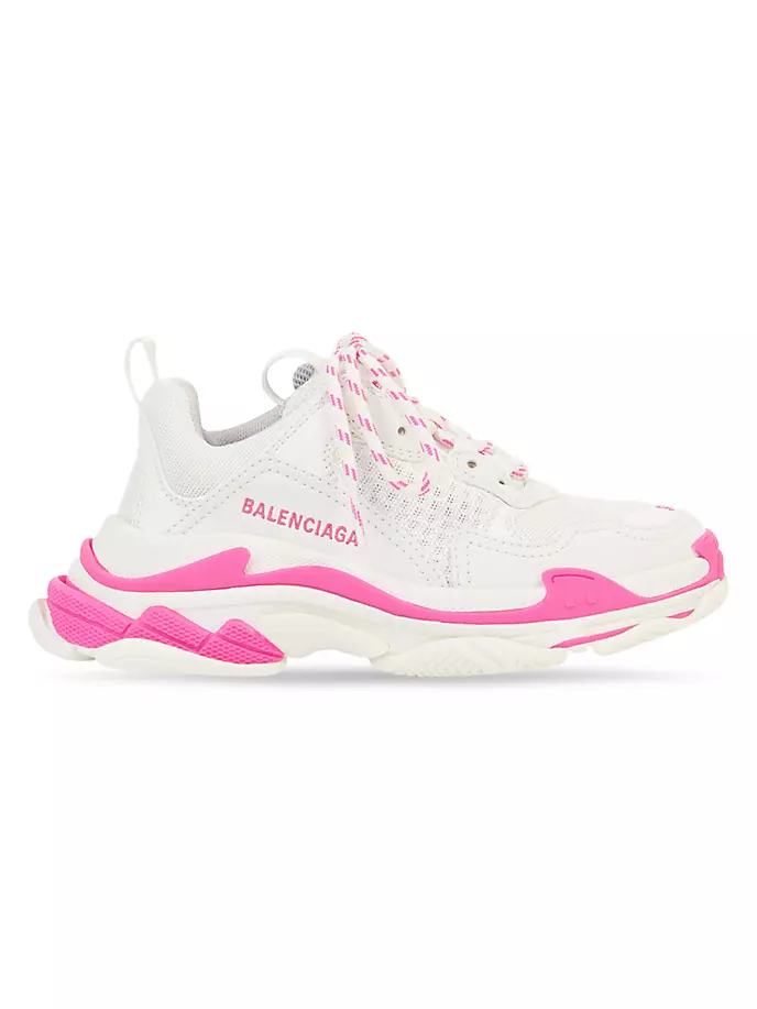 

Детские кроссовки Triple S Balenciaga, цвет fluo pink