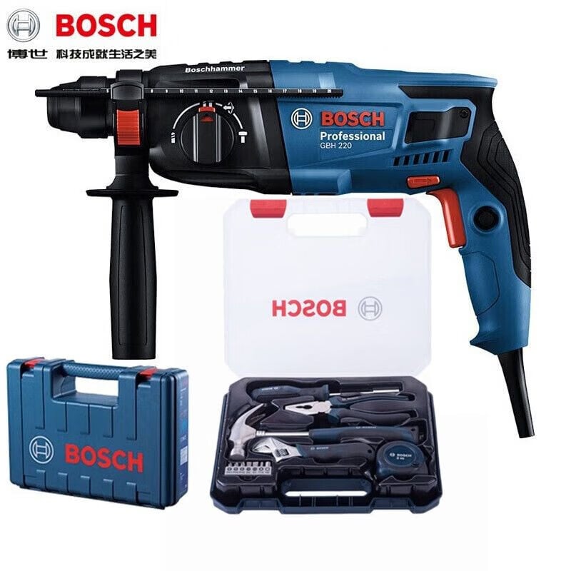 Дрель электрическая Bosch GBH220 с боковым переключателем + набор инструментов