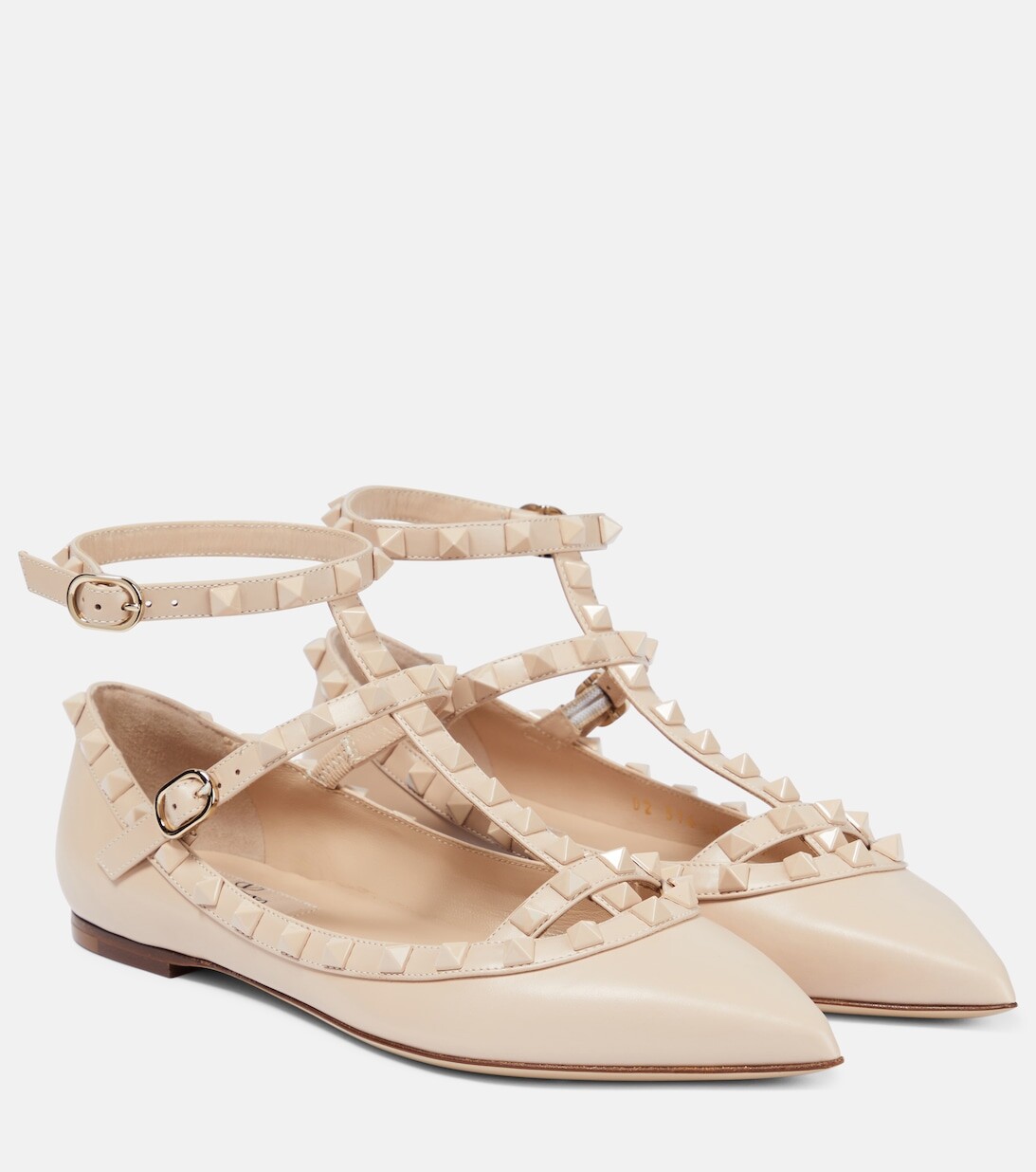 

Кожаные балетки Rockstud Valentino Garavani, розовый