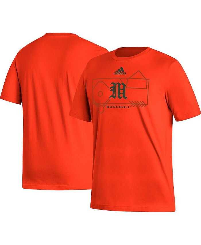 

Мужская оранжевая футболка Miami Hurricanes Locker Lines Baseball Fresh adidas, оранжевый