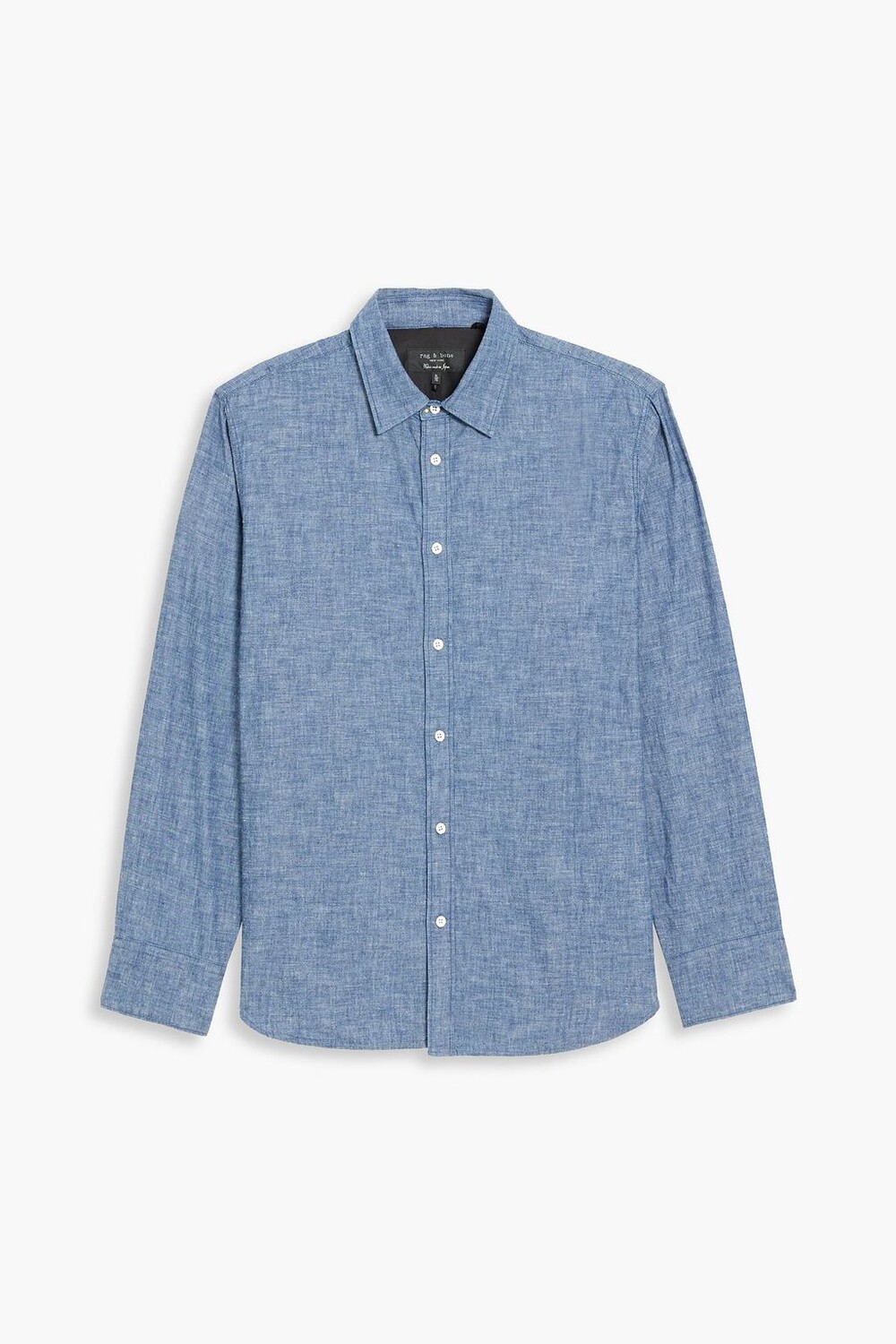 

Рубашка из хлопка и шамбре RAG & BONE, индиго