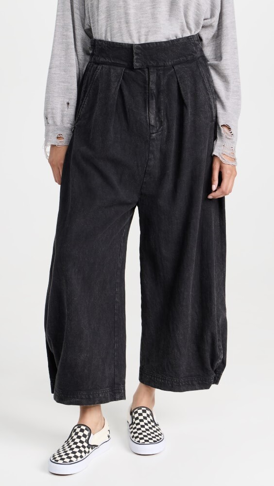

Брюки Free People Cool Harbor Wide Leg, черный